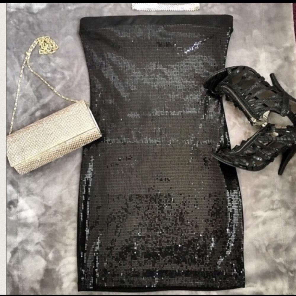 Sequined Black Dress. NWOT. Never worn.